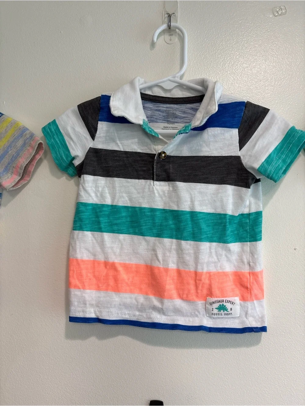 18 month summer t shirt baby boy bundle stripes neon colors